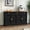 Black, variant on HLR 59"W Modern Large Sideboard Buffet Cabinet with Storage, 3 Drawers and 4 Doors for Kitchen, Black