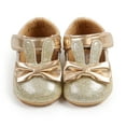 thumbnail image 4 of Penkiiy Baby Girls Mary Jane Flats Pearl Flower Soft Sole Flats Shoes First Walkers Non-Slip Spring Fall Princess Shoes Gold for 6-9 Months, 4 of 9