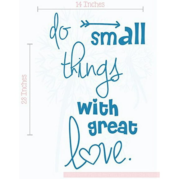Do Small Things Vinyl Decals Wall Sticker Decor Love Quote Art, 14x23-Inch Bayou Blue