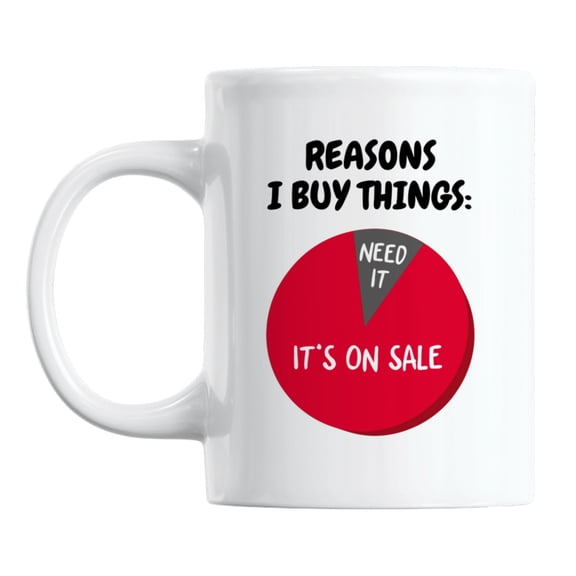 Funny Shopping Quotes or Memes White Ceramic Coffee & Tea Mug (11oz)