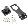 thumbnail image 2 of Cerraduras de Hasp con Llave de 3 pulgadas de Aleación de Zinc con Perilla Giratoria y Tornillos para Puerta Llave Diferente Negra, 2 of 6