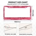thumbnail image 7 of Aluminum License Plate Frame 2 Pack Car Exterior Accessory Car Tag Holder for Front Rear Plates Cars Decor Seamless Pattern with Pink Rose, 7 of 7