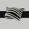 thumbnail image 2 of Gorro de lana tejido a rayas diablillo blanco y negro para mujer con orejas de gato bonito gorro puntiagudo ANGGREK Otros, 2 of 8