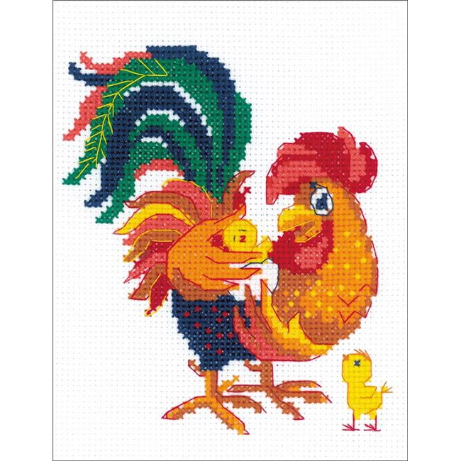 Rooster's Chick Counted Cross Stitch Kit5"X6.25" 14 Count Walmart