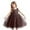 Brown, variant on Elegant Everyday Girls Dress, Floral Design, Sleeveless Satin Hi-Lo A-Line for Piano Performances and Formal Events, Sizes 4-16