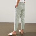 thumbnail image 4 of Casual Pants for Women Drawstring Side Button Straight Leg Summer Pants with Pockets, 4 of 6