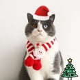 thumbnail image 1 of Pet Knitted Wool Striped Christmas Scarf for - Festive Senior Adjustable Bow Tie Pet Accessory for Cats Dogs, 1 of 3