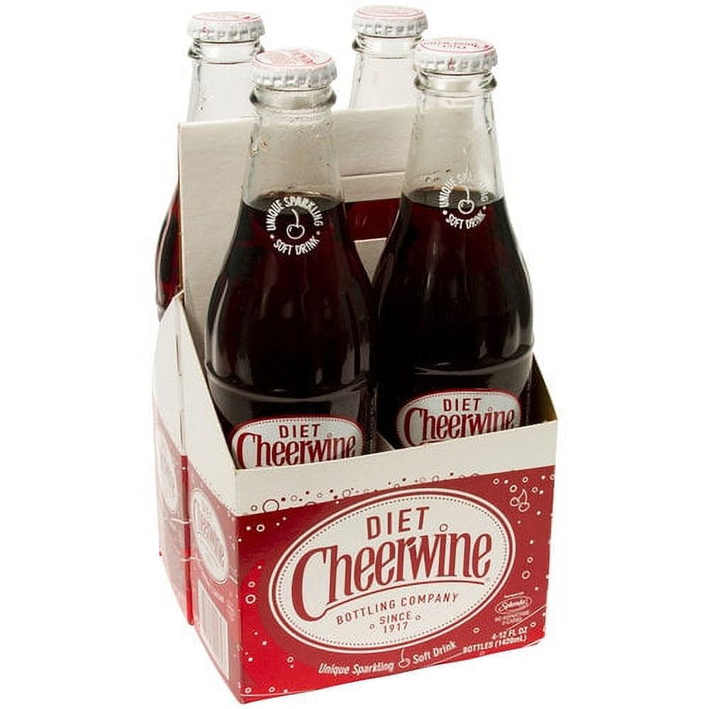 Cheerwine Diet Sparkling Soda, 12 Fl. Oz., 4 Count