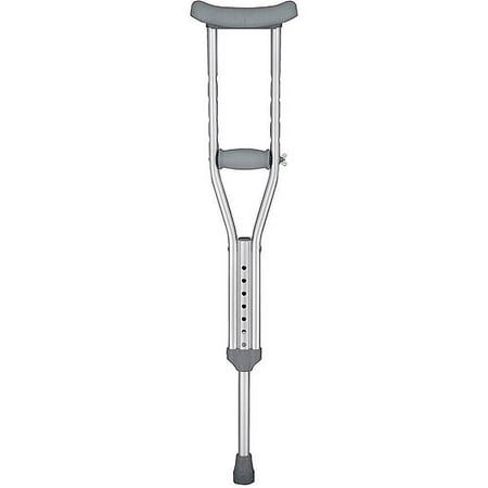 DMI® Push-Button Aluminum Crutches, Tall, Silver, Fits Users 5'10"-6'6"