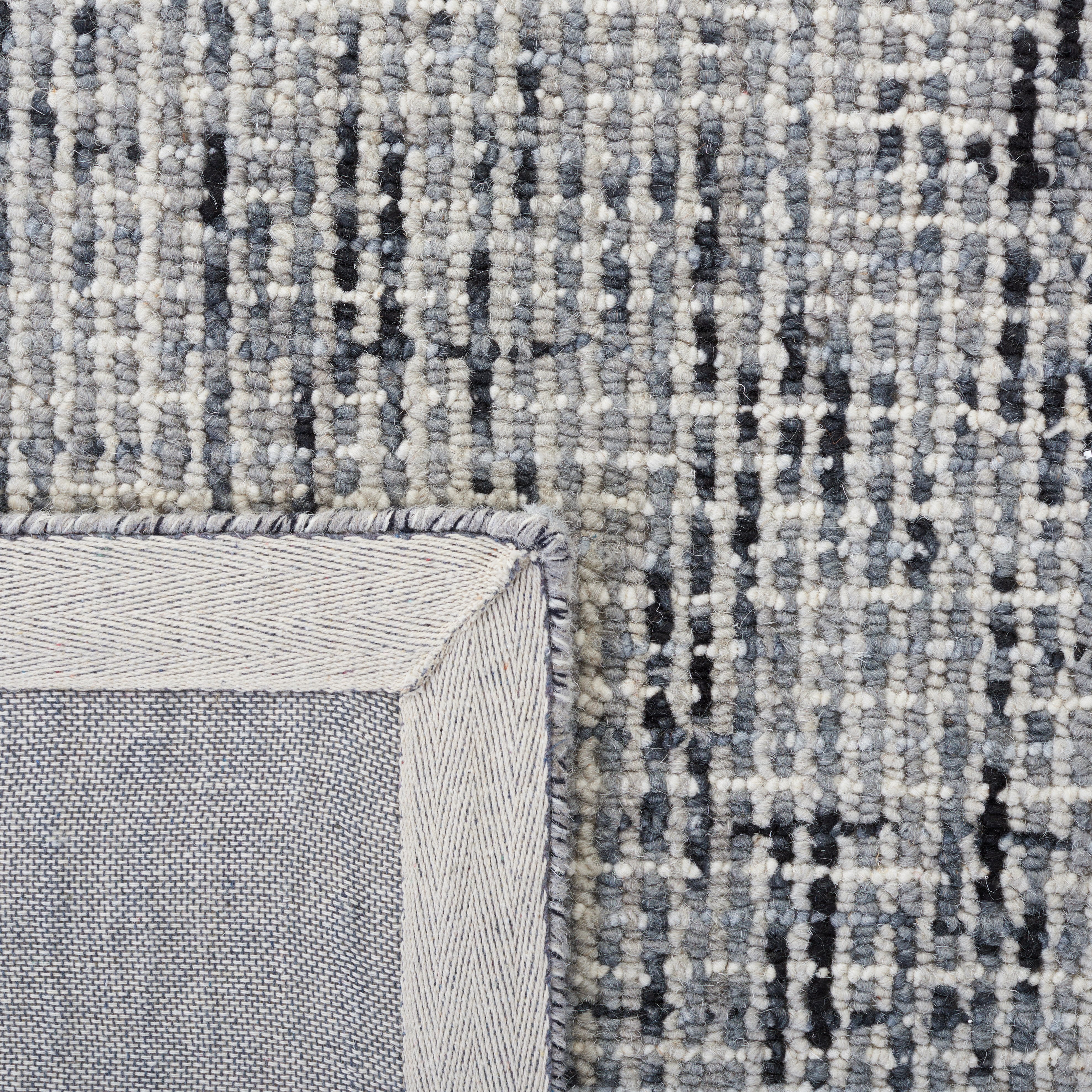 Safavieh Abstract Delia Distressed Wool Area Rug, Dark Gray/Ivory, 8' x 8' Round