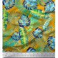 thumbnail image 1 of Soimoi polyester Crepe Fabric Leaves Tropical Printed Craft Fabric by the Yard 52 Inch Wide, 1 of 1