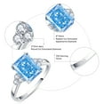 thumbnail image 5 of VAKKI 5.3ct Radiant Cut Women Engagement Ring 925 Sterling Silver White Gold Plated Aquamarine Simulated Diamond Ring Size 5-10, 5 of 5
