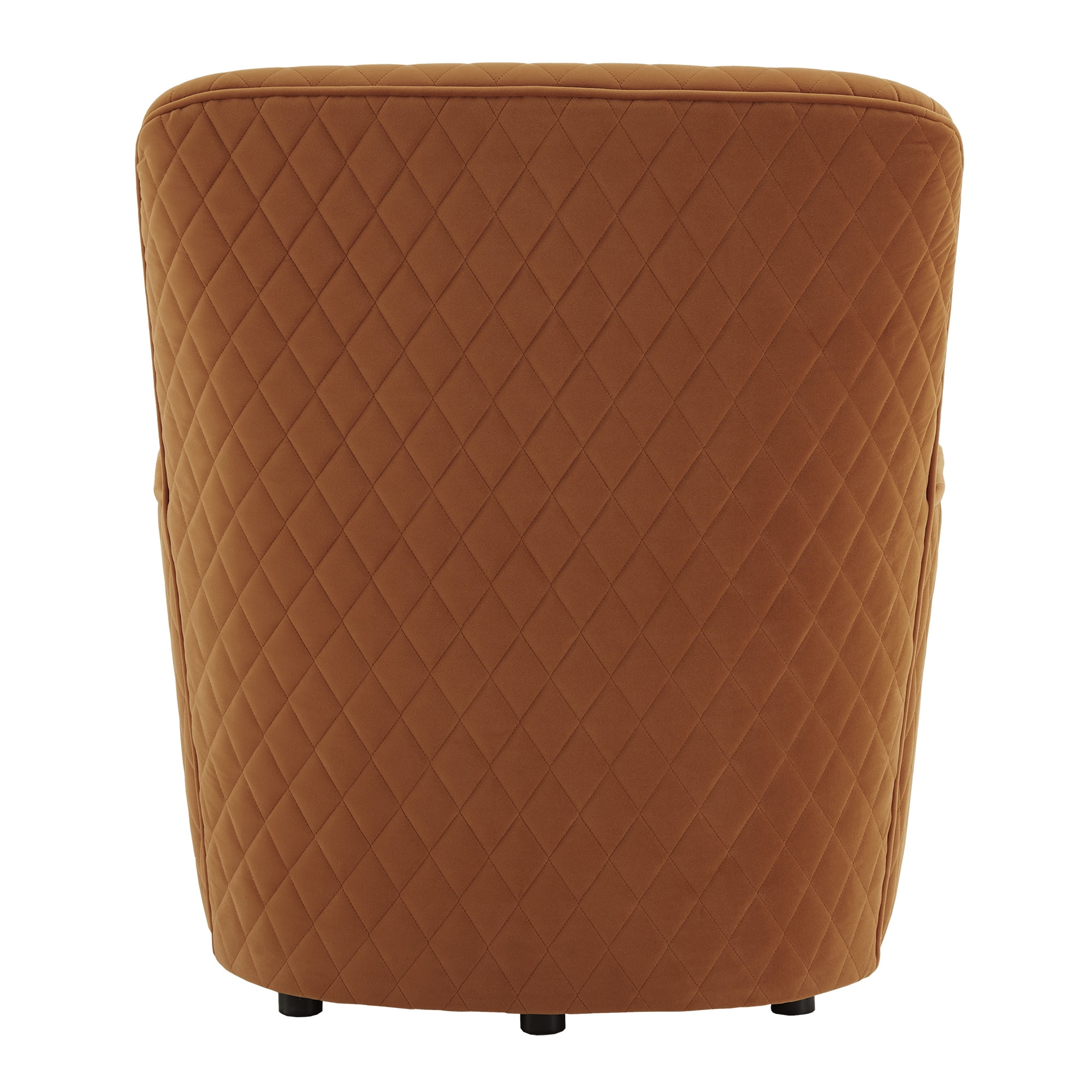 Weston Home Milner Quilted Diamond Fabric Accent Chair with Ottoman, Orange