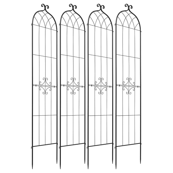 KFFKFF Garden Trellis, 87 x 20 inch Plant Support Trellis, Set of 4 Powder-Coated Flower Trellises with Secure Locking Mechanism, Ideal for Supporting Flowers, Vegetables, and Climbing Plants