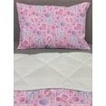 thumbnail image 3 of Cartoon Comforter & Sham Bedding Set, Bows and Bootes Buttons Ribbon Elements Birthday Theme on Tartan Display, 3 pcs Duvet Set Microfiber Filling Quilt, 5 Sizes, Pale Pink and Mauve, by Ambesonne, 3 of 4