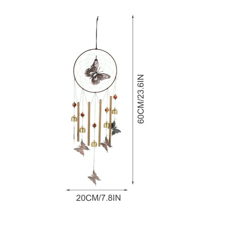 

NICEXMAS Retro Metal Wind Bell Hanging Decor Butterfly-design Wind Chime Pendant