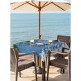 thumbnail image 2 of Outdoor Tablecloth with Umbrella Hole and Zipper, Blue Teal Gnomes Christmas Square Table Cloth 60x60 Inch Waterproof Tablecloth, Xmas Weeping Balls Snowflake Picnic Table Cover for Patio Camping, 2 of 7