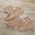 thumbnail image 2 of Fesfesfes Casual Baby Boy Clothes Set Toddler Girl Cotton Short Sleeve Tops Shorts Outfits, 2 of 9