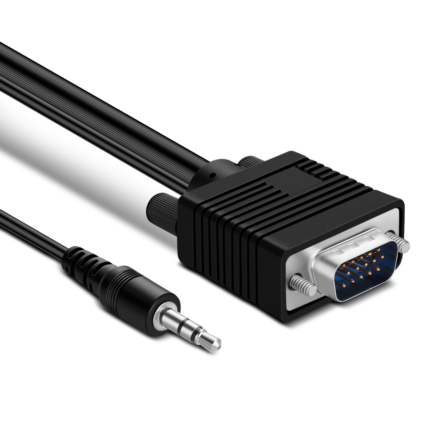VGA SVGA Monitor Cable PC Laptop HD15 Male M//M w// 3.5mm Stereo Audio Plug