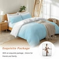 thumbnail image 7 of Dreamy Blue Bedding Duvet Cover Set Twin Size 4 Pieces and White Gradient Soft Twill Plush Quilt Cover, Include 1 Duvet Cover 1 Flat Sheet And 2 Pillow, 7 of 7