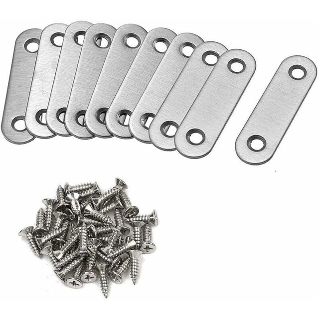 Fijación de Panel plano recto JAMW 10 Uds. Soportes de Acero Inoxidable 60x16mm Sencillez