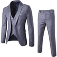 thumbnail image 5 of Traje de hombre Borgoña, esmoquin para que use el novio, trajes de boda de 3 piezas, padrino de boda, traje de negocios Formal para hombre (chaqueta + pantalón + chaleco), 5 of 5