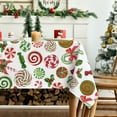 thumbnail image 3 of Christmas Tablecloth 60×84 Inch Rectangular, Candy Cane Lollipop Washable Table Cover for Party Picnic Dinner Decor, 3 of 6