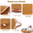 thumbnail image 3 of 2 alfombrillas de doble rascador para gatos, cuerda de algodón natural para mascotas, protector de sofá redondo horizontal con juguete para gatos para interiores (café, 16.5 pulgadas), 3 of 7