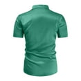 thumbnail image 3 of Yaoyar Men's Trendy Disco Short Sleeve Button-Down Collar Shiny Top Shirt Stylish Activewear Versatile Daily Wear Tees, 3 of 8