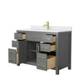 thumbnail image 2 of Wyndham Collection Beckett 48" Wood Single Bathroom Vanity in Gray/Gold, 2 of 3