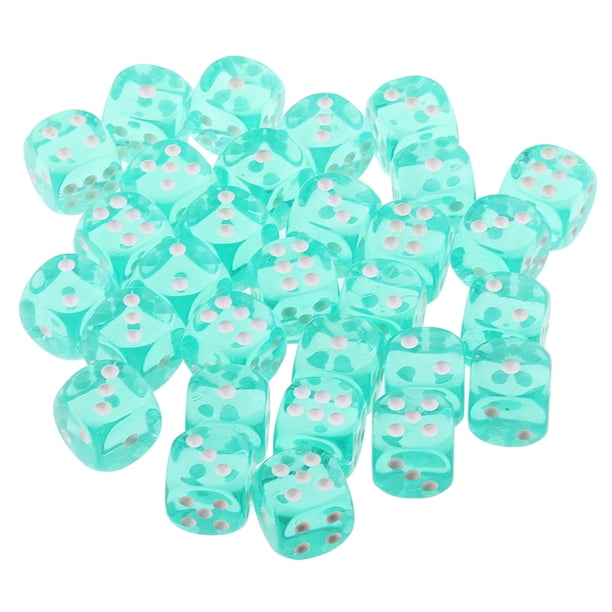 Juego De 100 Dados De Colores Translúcidos Dados De 6 Lados Para Juego O Aprendizaje Matemáticas Verde Sunnimix D6 Dice Board Game