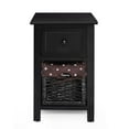 thumbnail image 2 of Gymax 2 Tier Mini Nightstand 1 Drawer Bedside End Table Organizer Wood W/Basket Black, 2 of 10