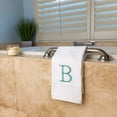 thumbnail image 6 of Teal and White Bathroom Hand Towel - Monogrammed Luxury Hotel Quality Decorative Towel for Powder Room - GOTS Organic Certified - Set of 2 Letter B, 6 of 7