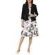 thumbnail image 1 of Conjunto de vestido y chaqueta de 2 piezas INSPIRE CHIC para mujer, vestido sin mangas de gasa con estampado floral y conjunto de chaqueta con panel de contraste, negro, 3XL, 1 of 6