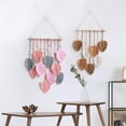 thumbnail image 6 of 1 Pack Wall Hanging Decor Leaves Tapestry 40x90cm, Jademall Wall Decor 15.7x35.4 inch, Woven Handmade Yarn Tassels Woven for Bedroom, Living Room, Apartment Home Backdrop - Pink, 6 of 10