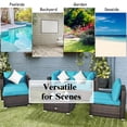 thumbnail image 4 of Costway 6PCS Patio Rattan Furniture Set Cushion Sofa Coffee Table Turquoise, 4 of 11