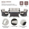 thumbnail image 4 of PARKWELL 4 Pieces Outdoor Patio Furniture Set Wicker Rattan Swivel Glider Chairs Cushioned Sofa Dining Table All-Weather Conversation Sectional with Anti-Slip Cushions for Balcony, 4 of 8