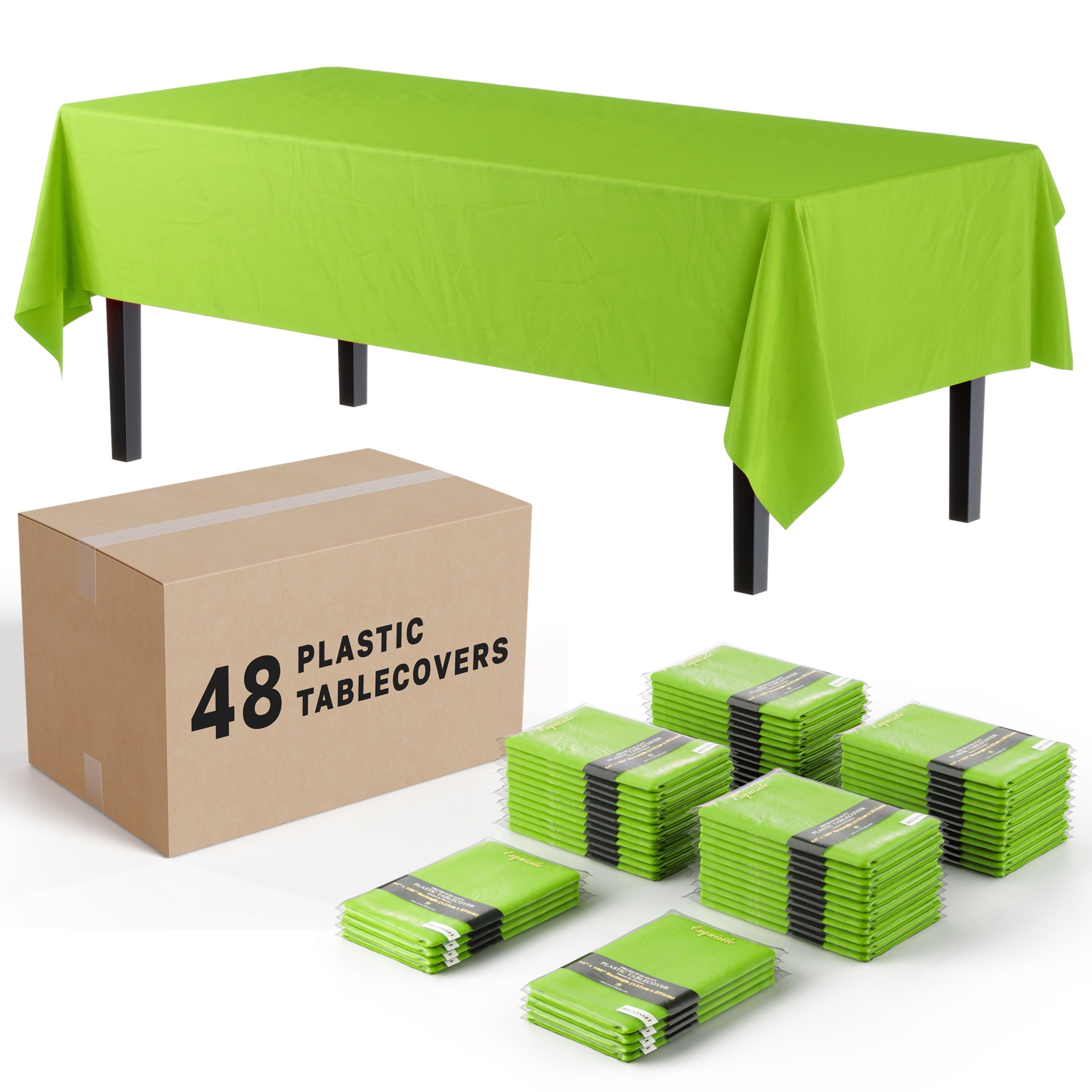 Emerald Green Disposable Tablecloths For Rectangle Tables In Bulk