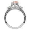 thumbnail image 3 of Morganite Engagement Ring for Women 8.00 mm 5.35 carat Past Present Future Style 18K White Gold (G,VS1), 3 of 5