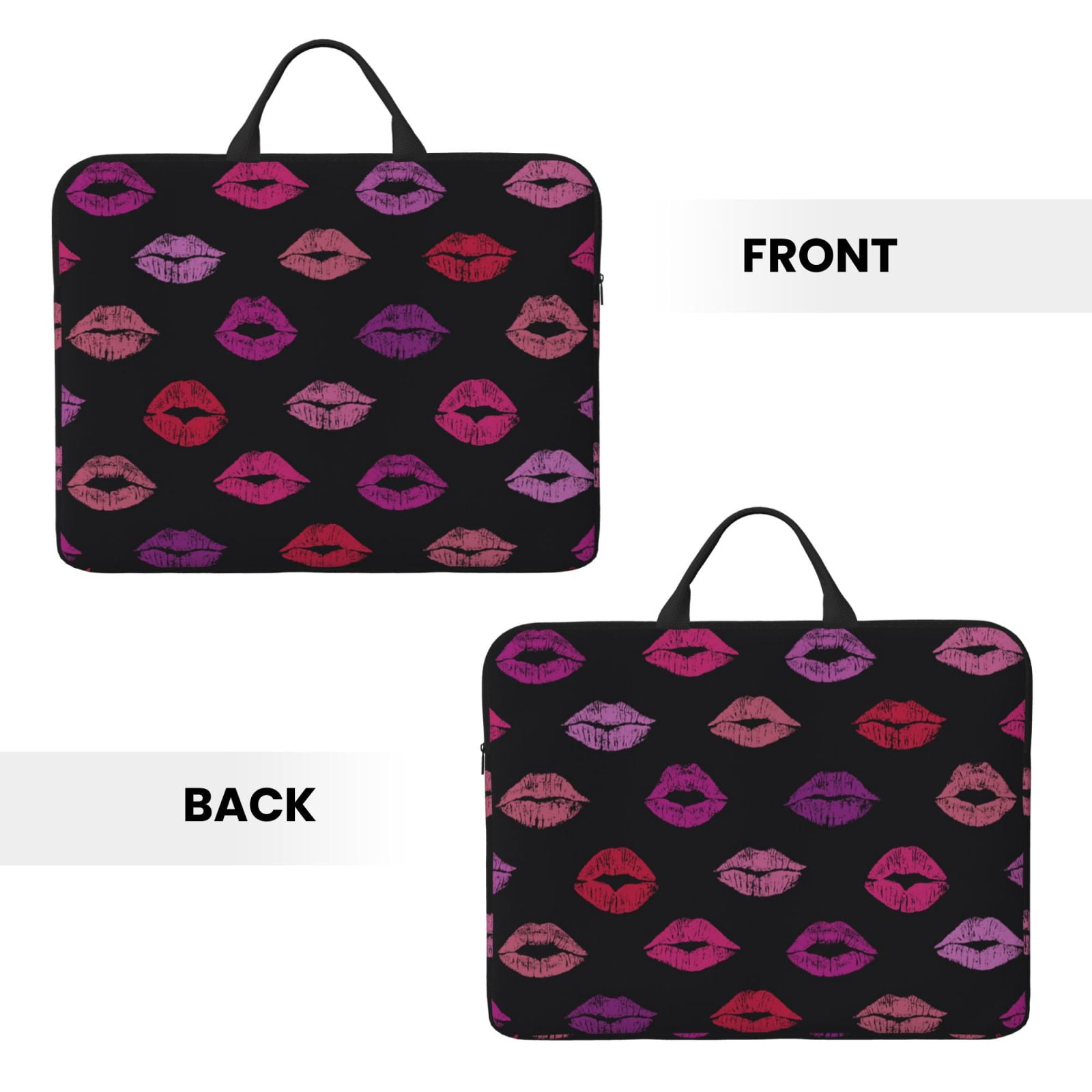 Laptop Sleeve Case Bag Protective Carrying Case with Handle for 14 inch Laptop, Lips Kiss