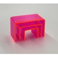 thumbnail image 6 of T'z Tagz New 2 Inch Deep 3 Piece Neon Red/Pink Acrylic Riser Display Stand Set 2, 6 of 7