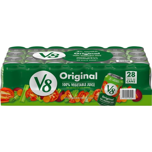 V8 Original 100% Vegetable Juice, 11.5 fl oz Can (Pack of 28)