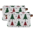 thumbnail image 2 of GZHJMY Collapsible Storage Basket Buffalo Plaid Christmas Trees Rectangular Storage Bins Baskets Toys Storage Bins with Handles for Bedroom Home Office 1PCS, 2 of 7
