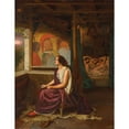 thumbnail image 3 of Thomas Seddon 15x18 Black Modern Framed Museum Art Print Titled - Penelope ‘Then During the Day She Wove the Large Web, Which at Night She Unravelled’ the Odyssey (1852), 3 of 5