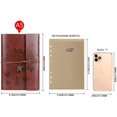thumbnail image 2 of Leather Notebook, Vintage Spiral Bound Diary, Ring Binder Retro Journal, Refillable Sketchbook, 2 of 5