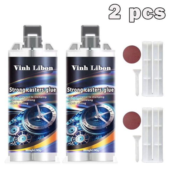2-Pack Professional Grade Casting Glue for Vehicles - Oil-Resistant, Vibration-Proof Bond - Fixes Cracked Engine Blocks, Exhaust Manifolds, Motorcycle Frames & Aluminum Parts