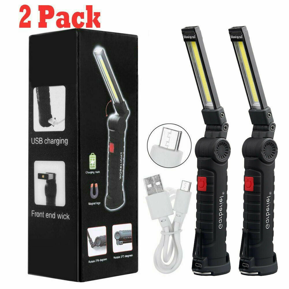Magnetic Rechargeable COB LED Work Light Lamp Flashlight Inspect Folding Torch 