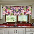 thumbnail image 3 of Yayeee Kitchen Curtains Tier Set of 2 Light Filtering 57"x24" Over Sink Window Panels, Pink Kiwi, 3 of 7