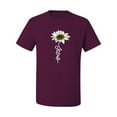 thumbnail image 2 of Wild Bobby, Jesus Flower Script Inspirational/Christian Men Graphic Tee, Maroon, Small, 2 of 6