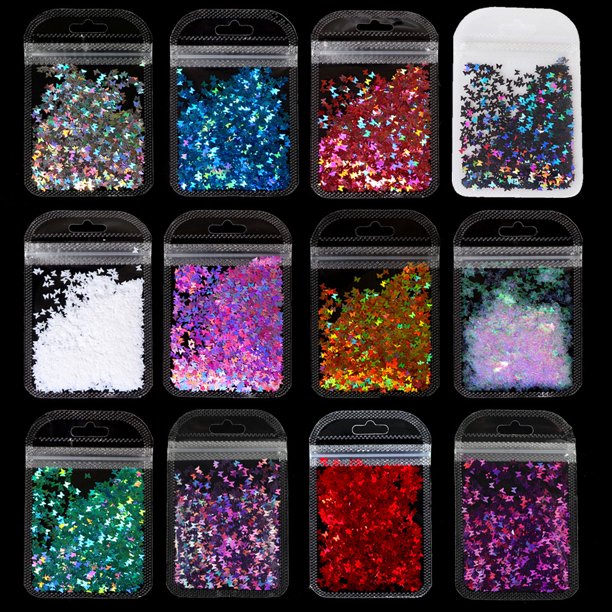 HeroNeo Flakes Shiny Glitter Chunky Links Large Resin Fillers for DIY